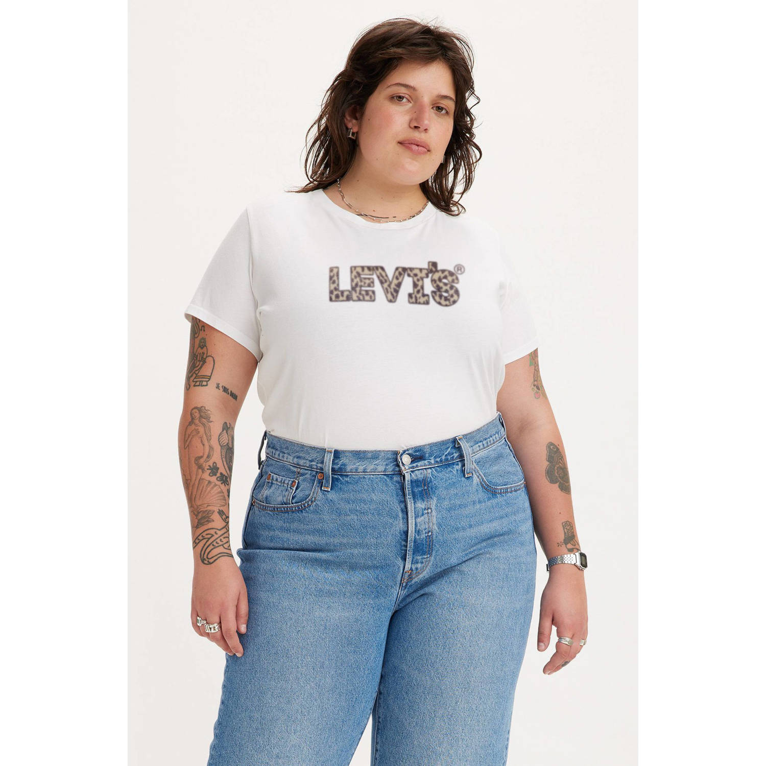 Levi's Plus Levi's Plus Shirt met ronde hals Perfect Tee Whites