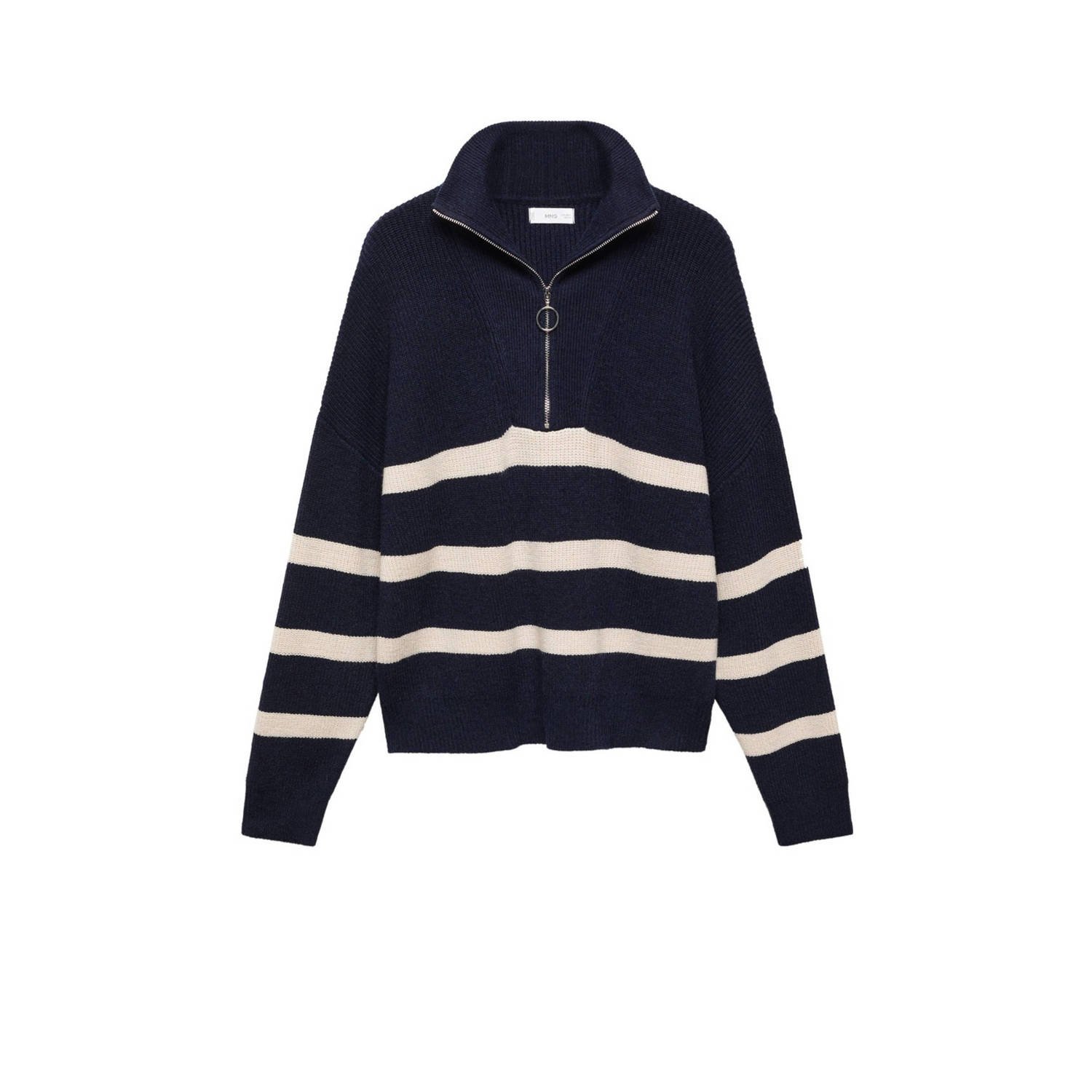 Mango Kids gestreepte coltrui donkerblauw