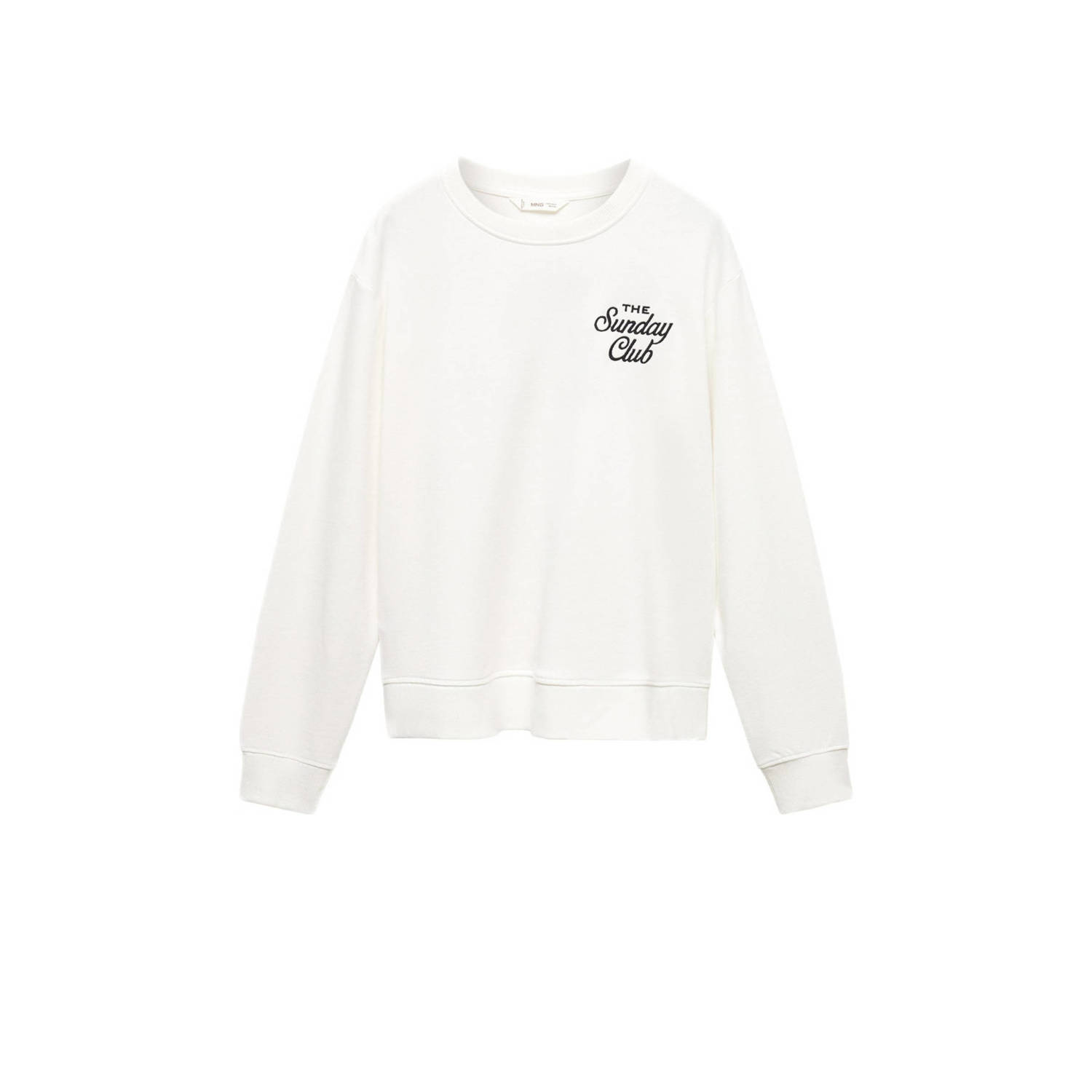 Mango Kids sweater met tekst wit Tekst 152(XXS) | Sweater van