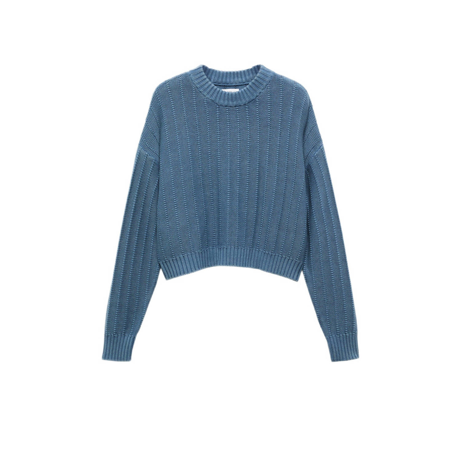 Mango Kids trui middenblauw Meisjes Katoen Ronde hals Effen 152(XXS)