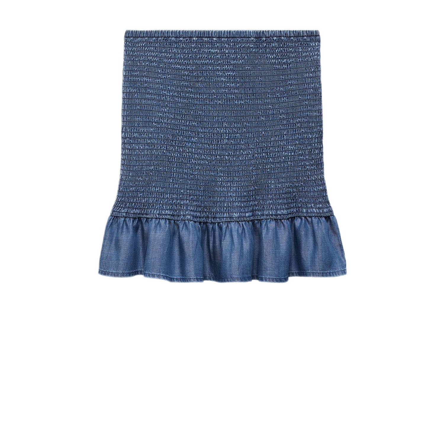 Mango Kids spijkerrok blauw Meisjes Denim Effen 152(XXS)