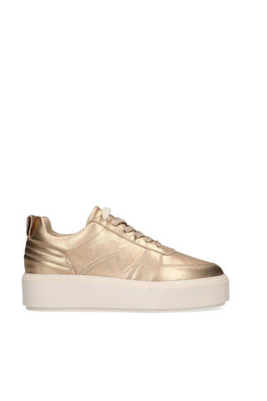   leren sneakers goud