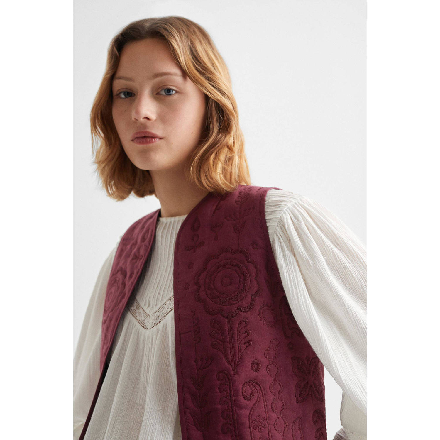 Mango Kids gilet bordeauxrood