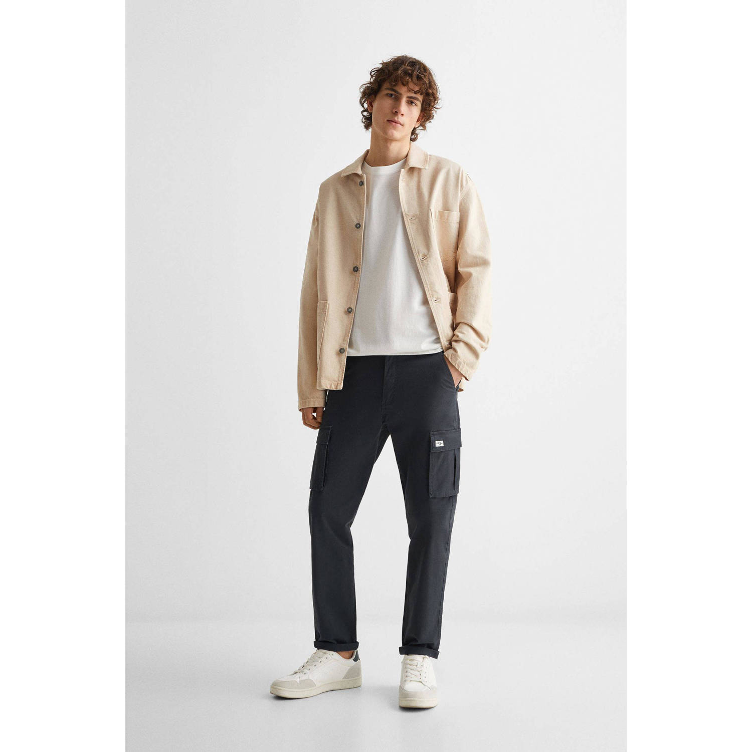 Mango Kids cargobroek donkerblauw