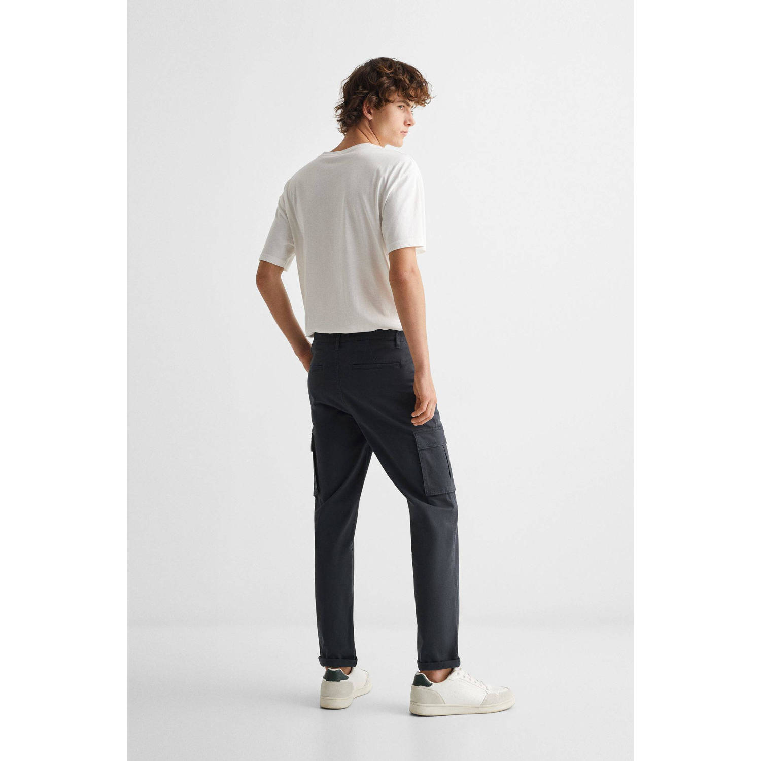 Mango Kids cargobroek donkerblauw