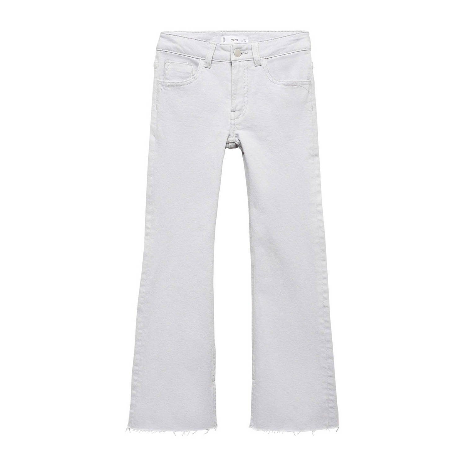 Mango Kids flared jeans wit Meisjes Denim Effen 122