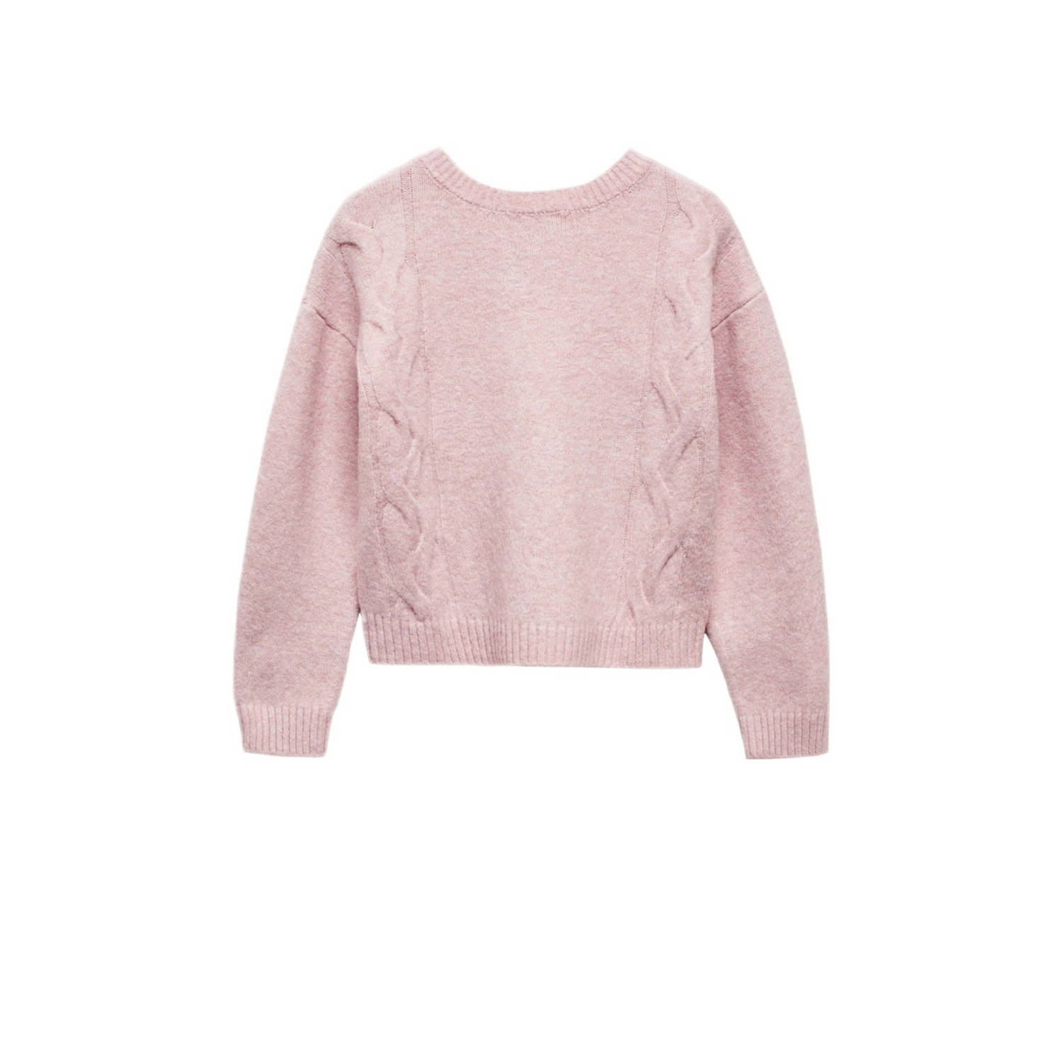 Mango Kids gebreide trui roze zwart