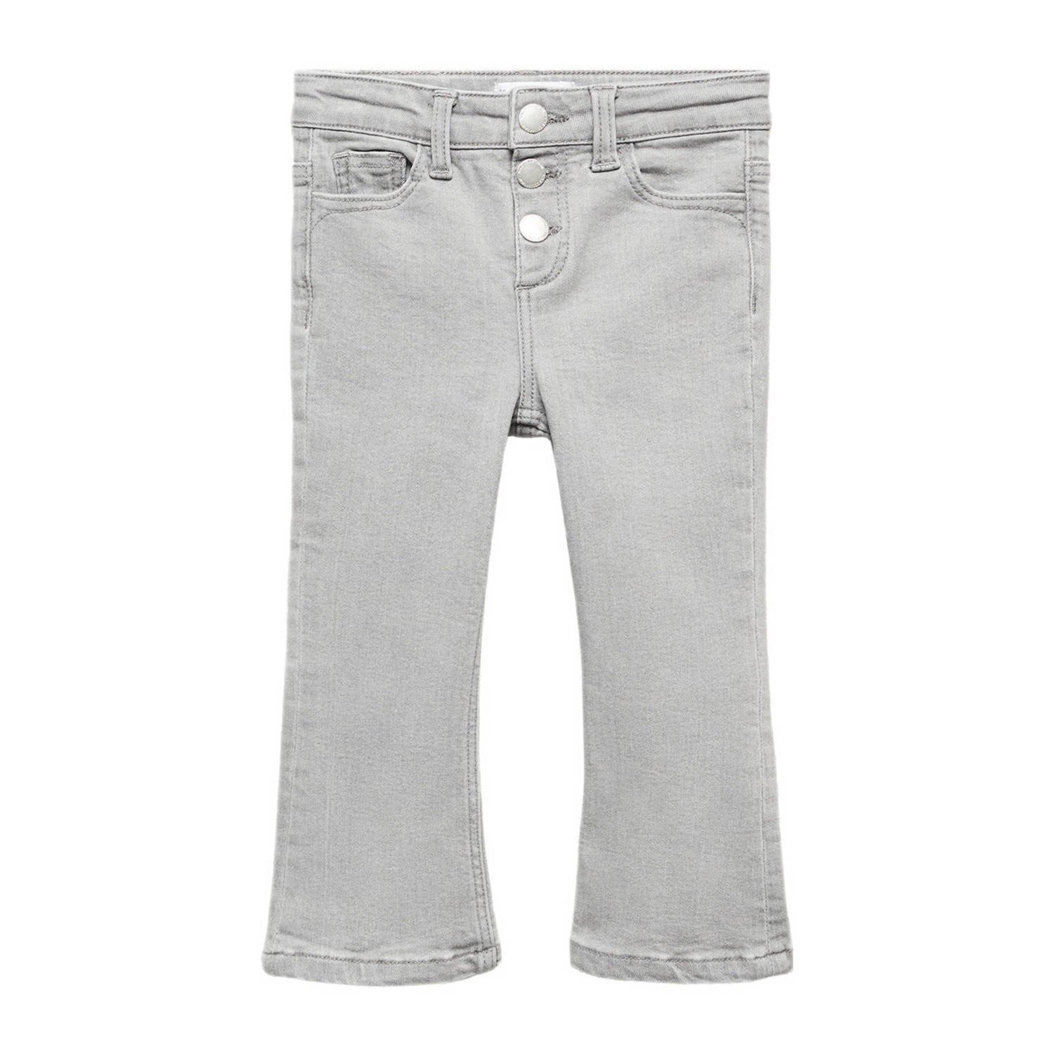 Mango Kids flared jeans changeant grijs Meisjes Denim Effen 110