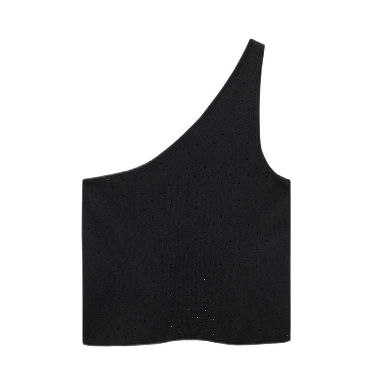 Mango Kids one shoulder top zwart Effen 158(XS) | Top van