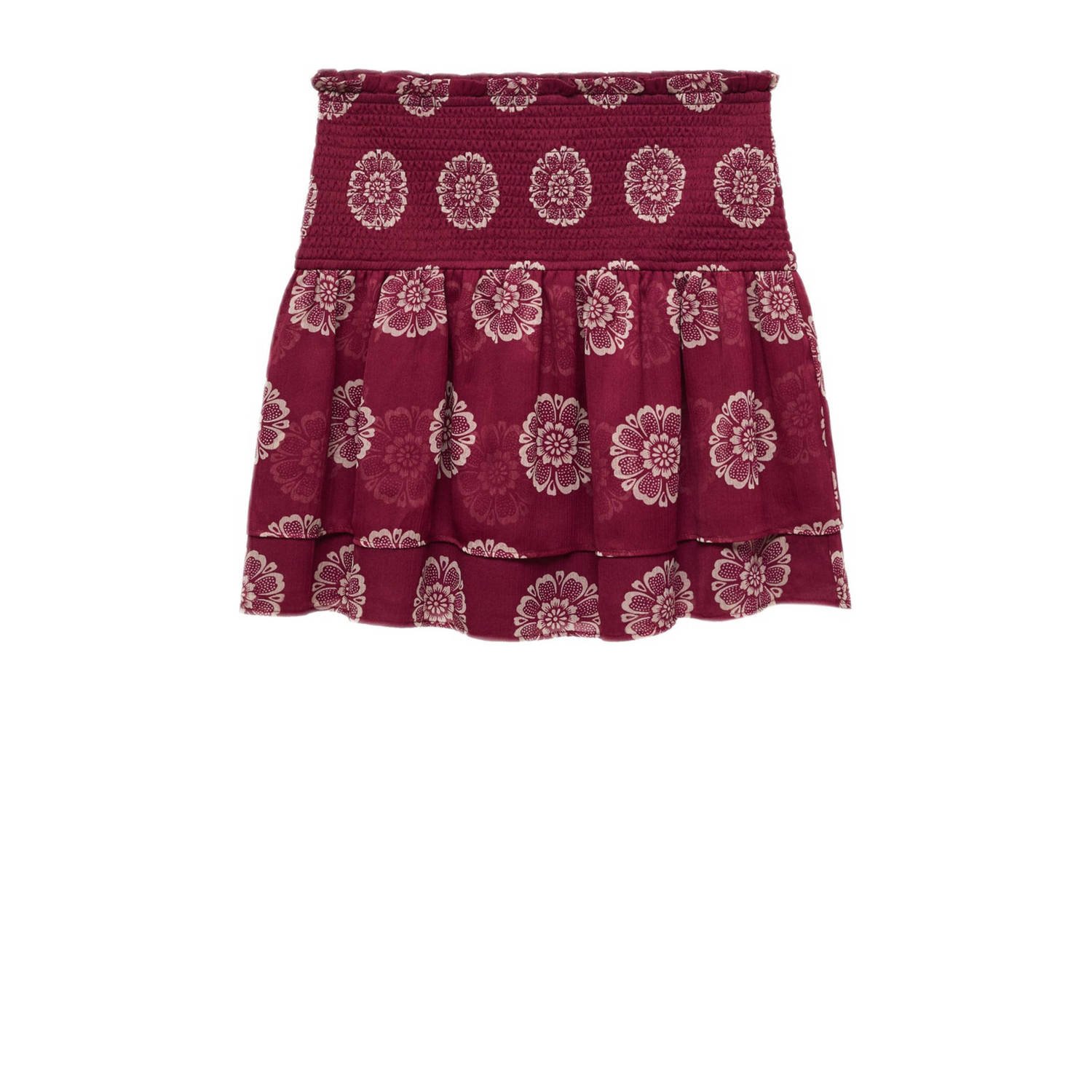 Mango Kids rok met all over print donkerrood Meisjes Polyester All over print 152(XXS)