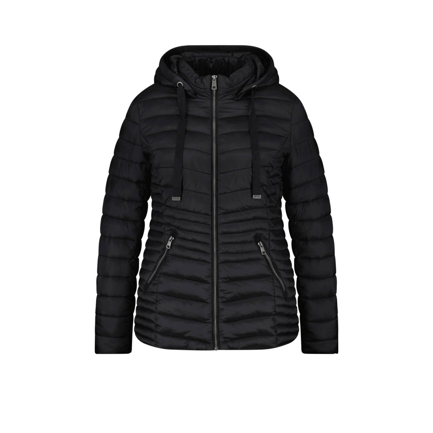 MS Mode licht gewatteerde jas zwart