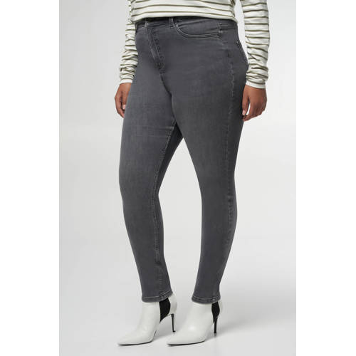 MS Mode high waist skinny jeans grey denim afbeelding