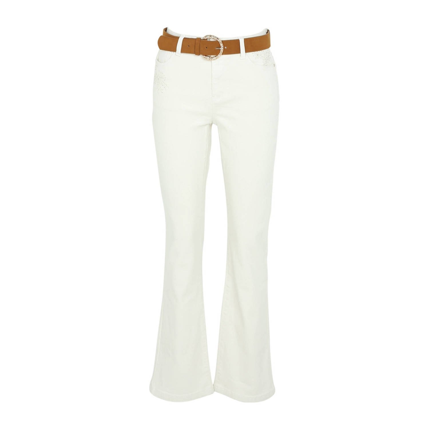 Cassis flared jeans white denim