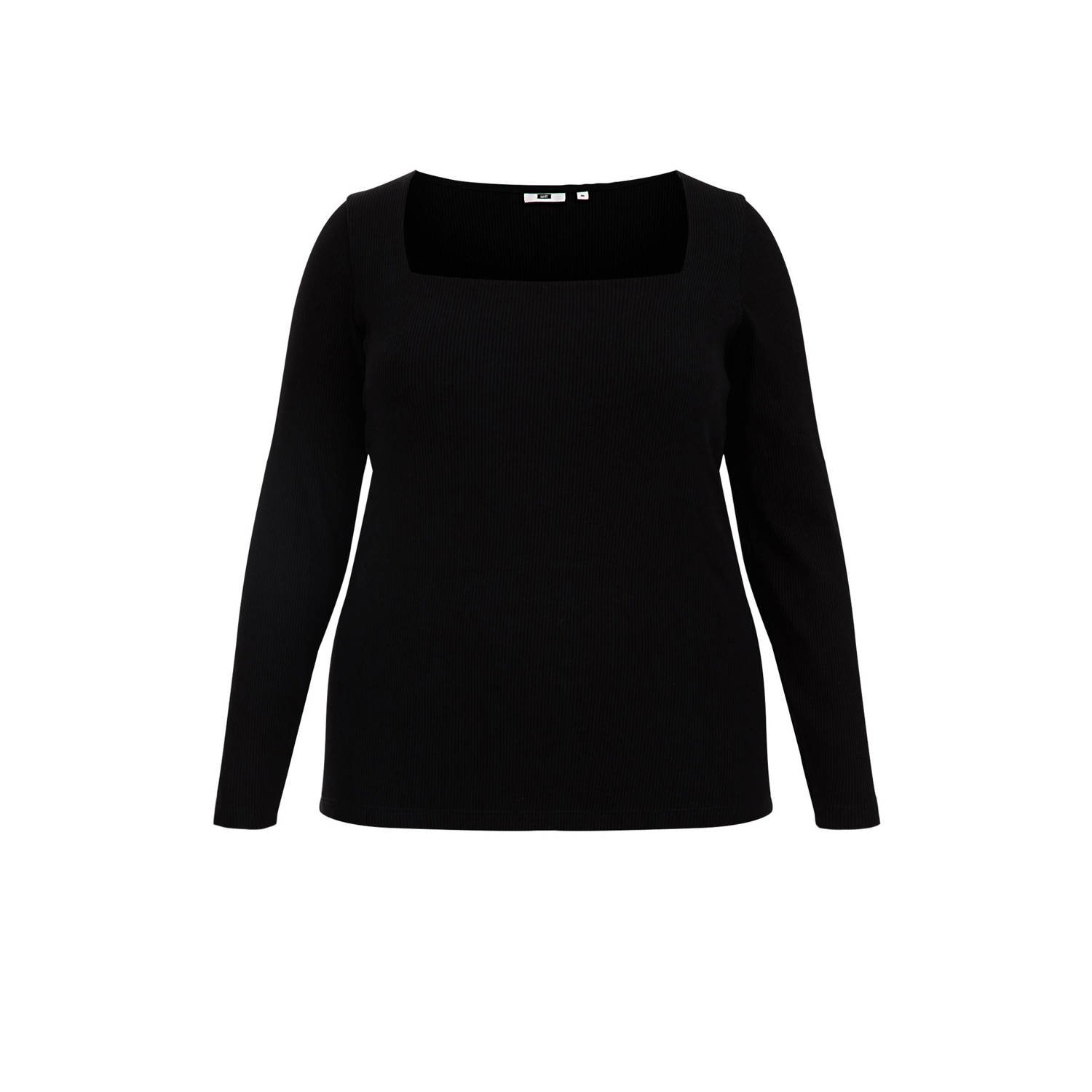 WE Fashion Curve top zwart