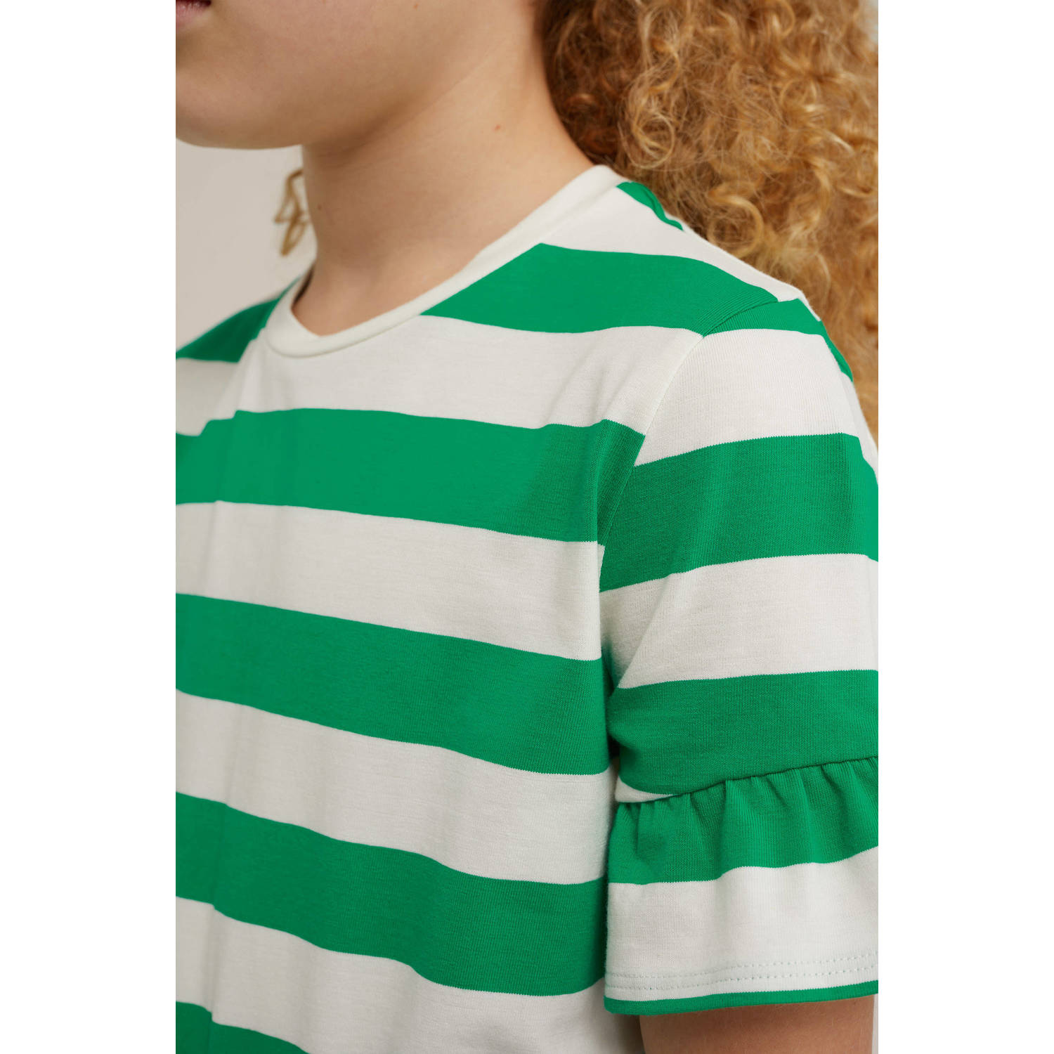 WE Fashion gestreepte jurk groen wit