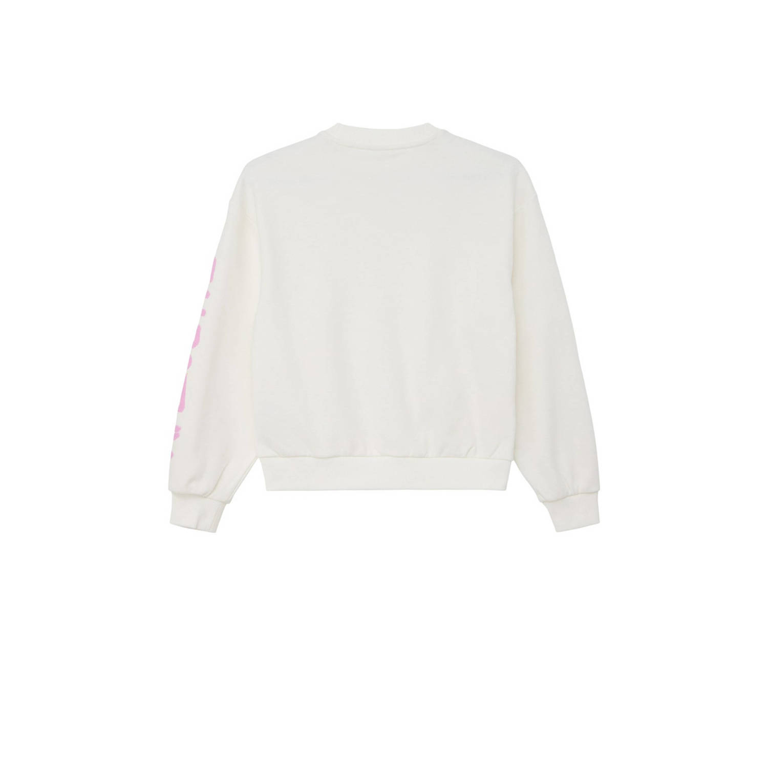 s.Oliver sweater met printopdruk wit roze