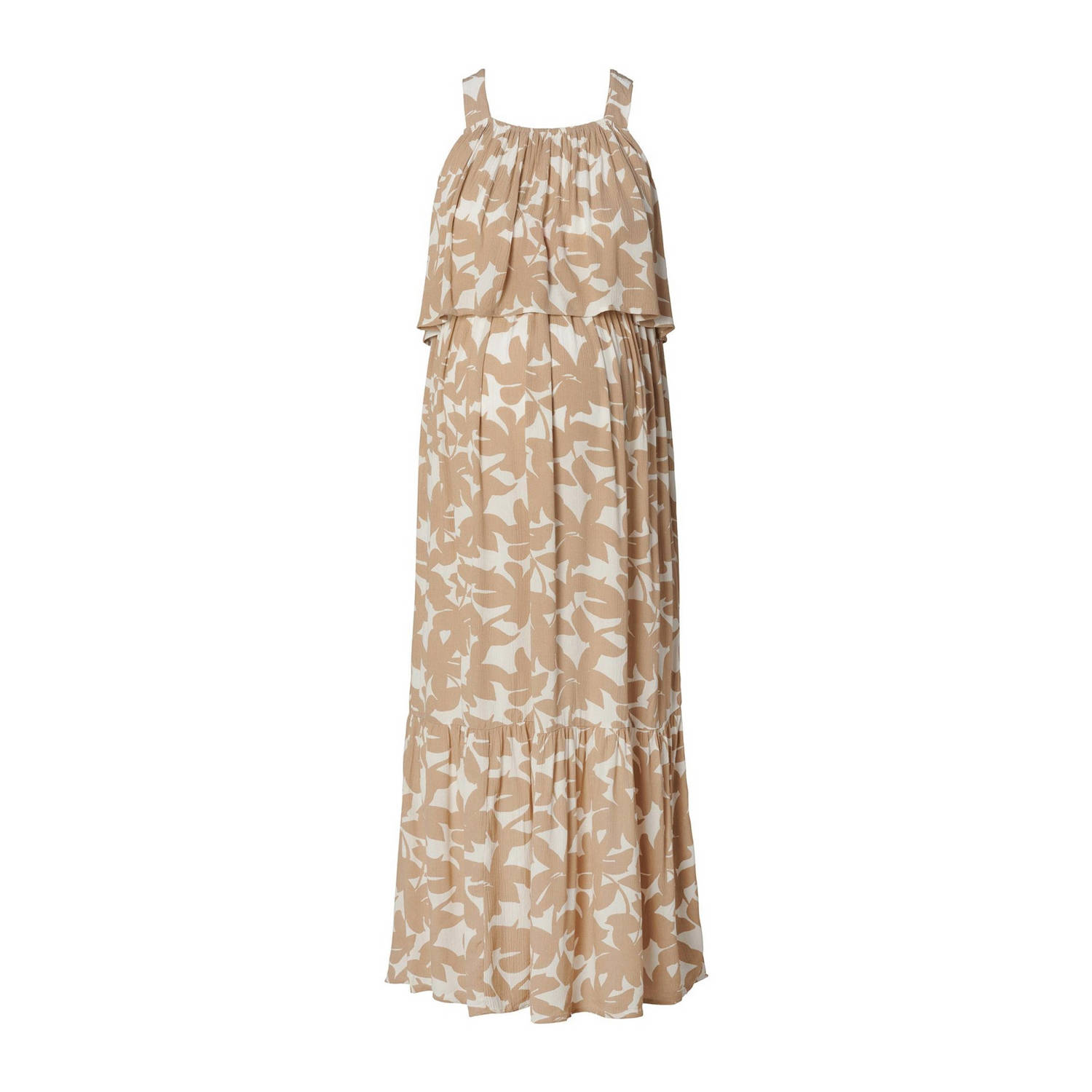 Noppies gebloemde voedingsjurk beige wit