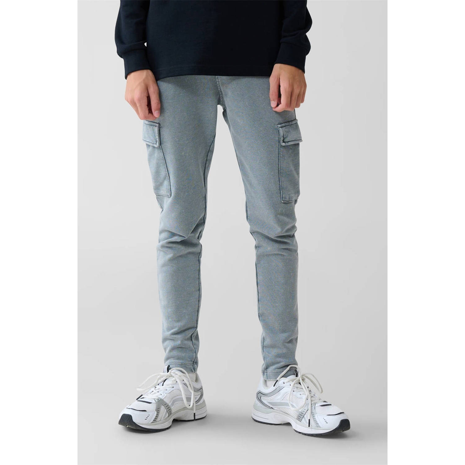 Shoeby relaxed broek grijs Jongens Katoen Effen 134 140