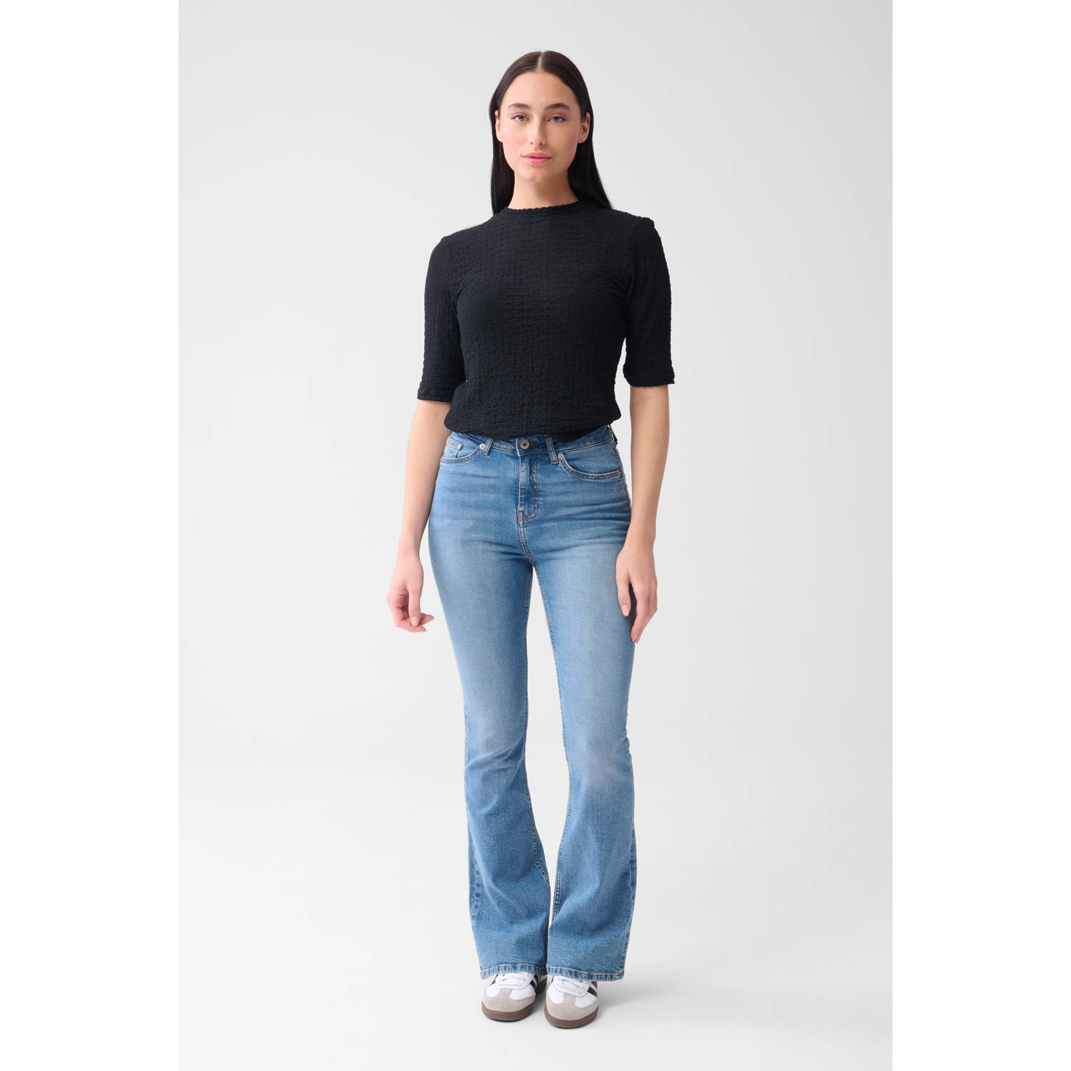 Shoeby high waist flared jeans medium blue denim