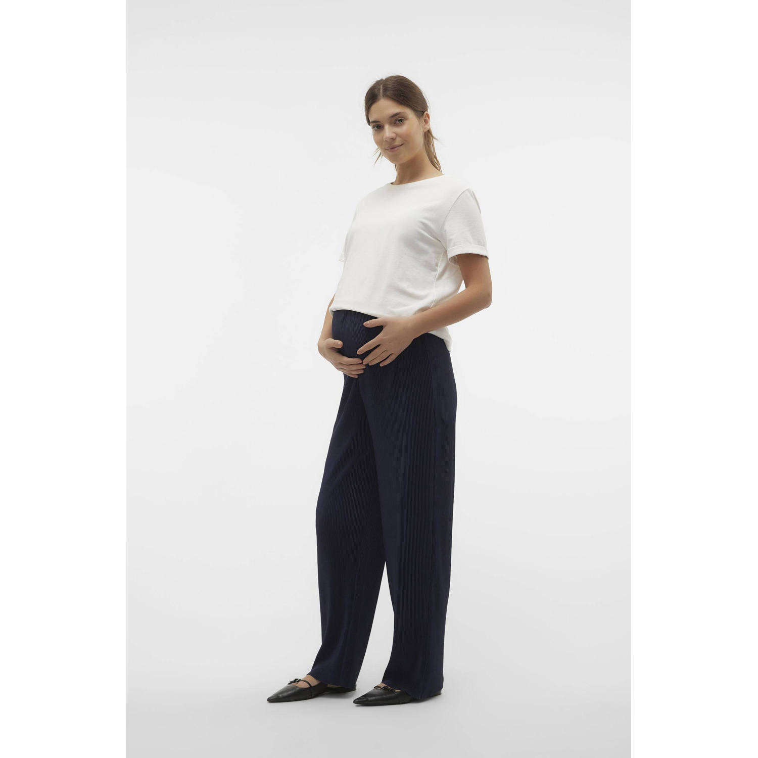 MAMALICIOUS loose fit broek marineblauw