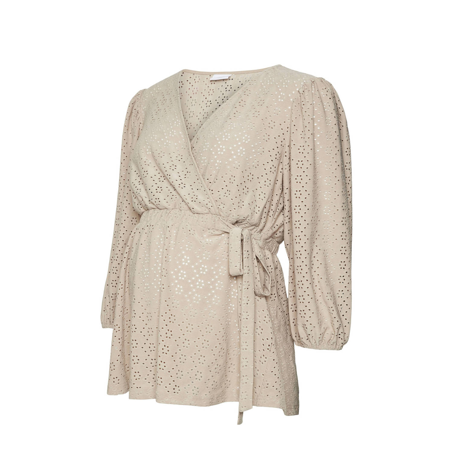 MAMALICIOUS overslag zwangerschapstop met ingebreid patroon beige