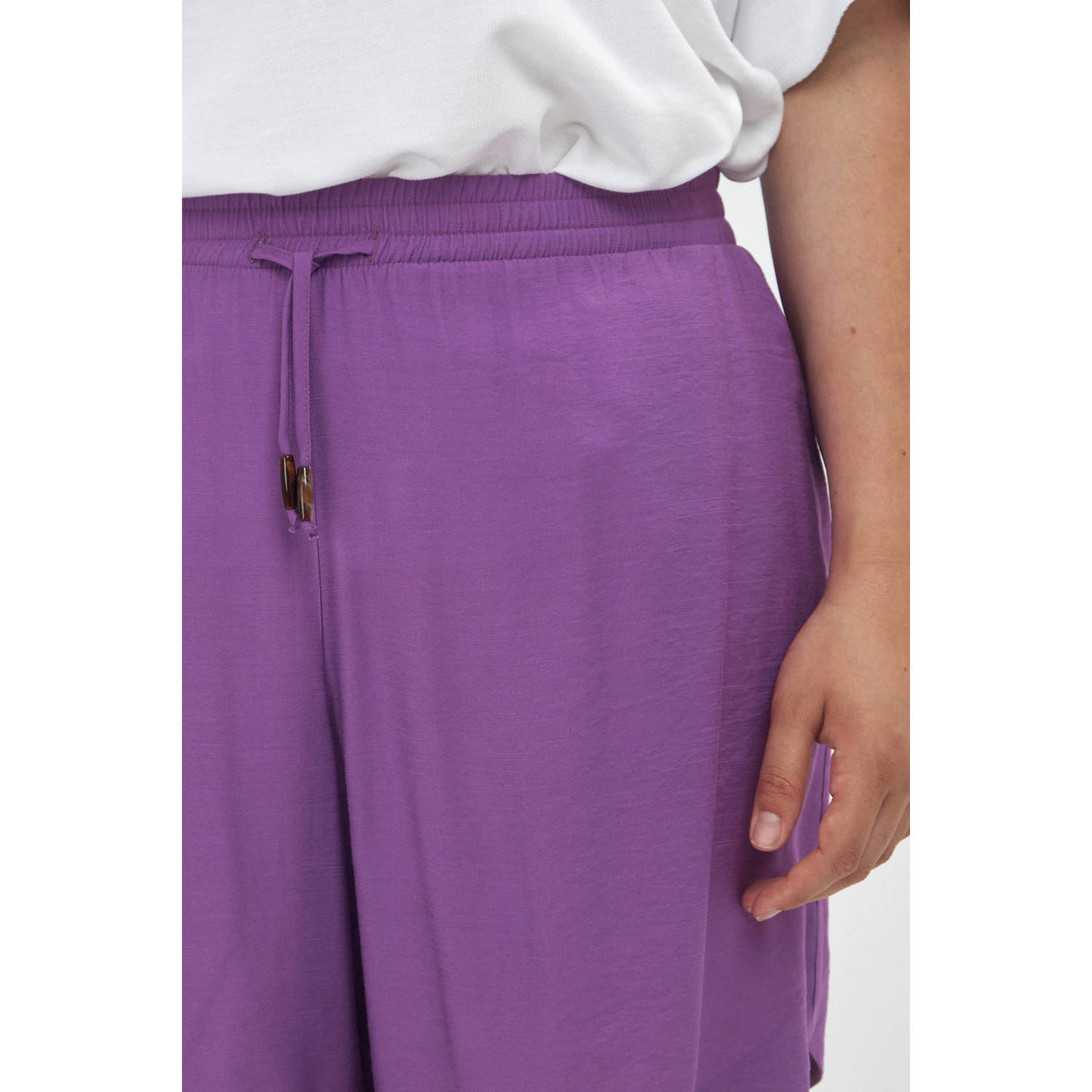 Mat Fashion high waist regular fit short paars