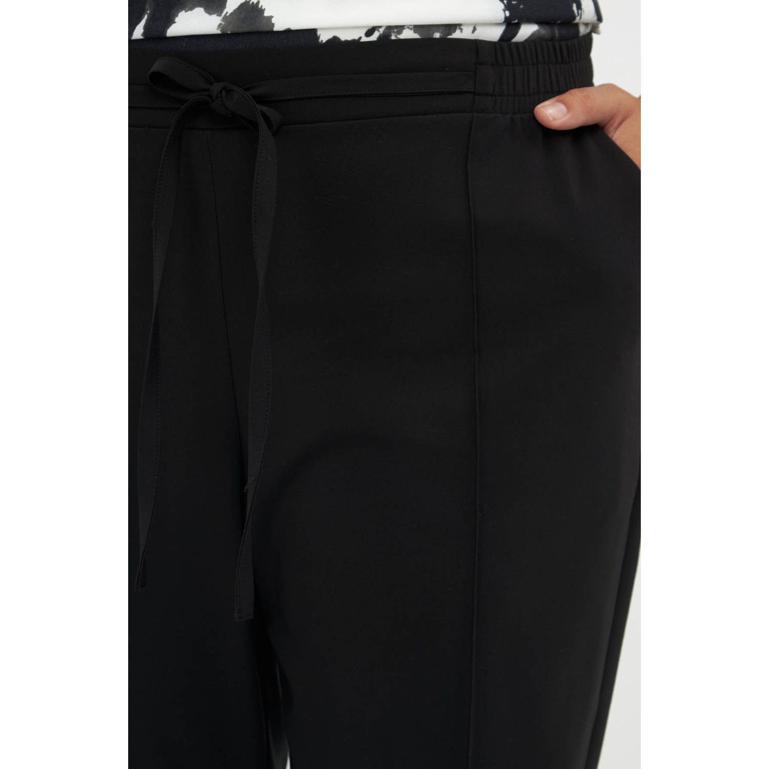 Mat Fashion high waist regular fit pantalon zwart