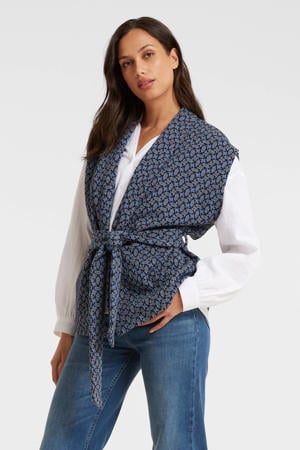 quilted gilet blauw