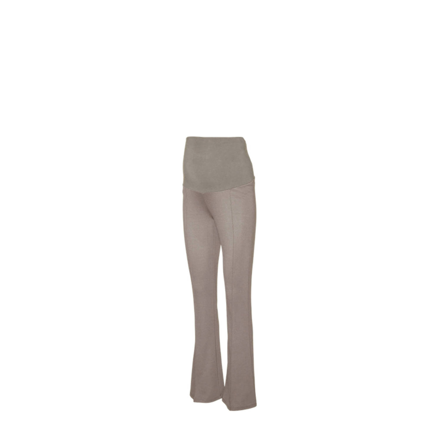 Mamalicious flared broek MLLUNA lichtbruin Dames Viscose Effen XL