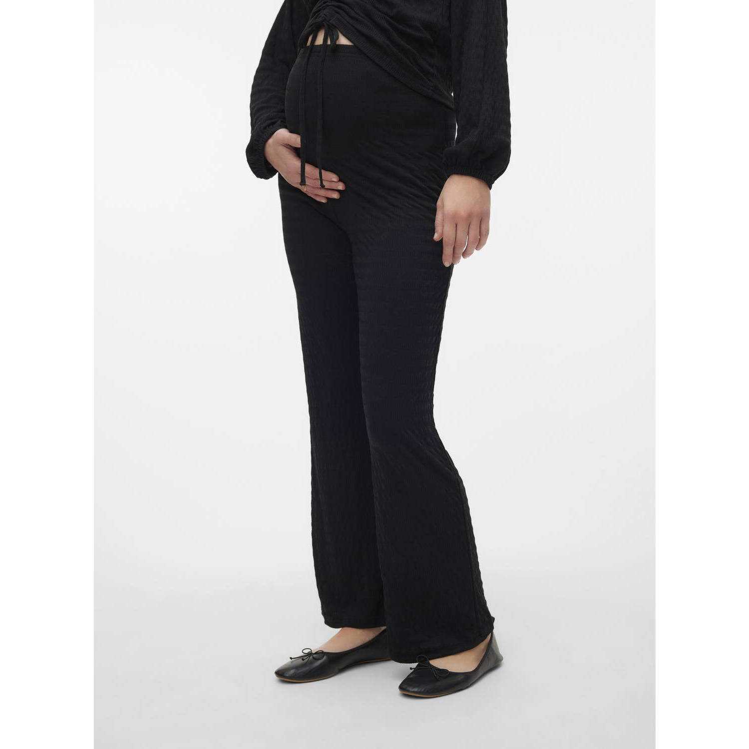 MAMALICIOUS flared broek MLGLORIA zwart