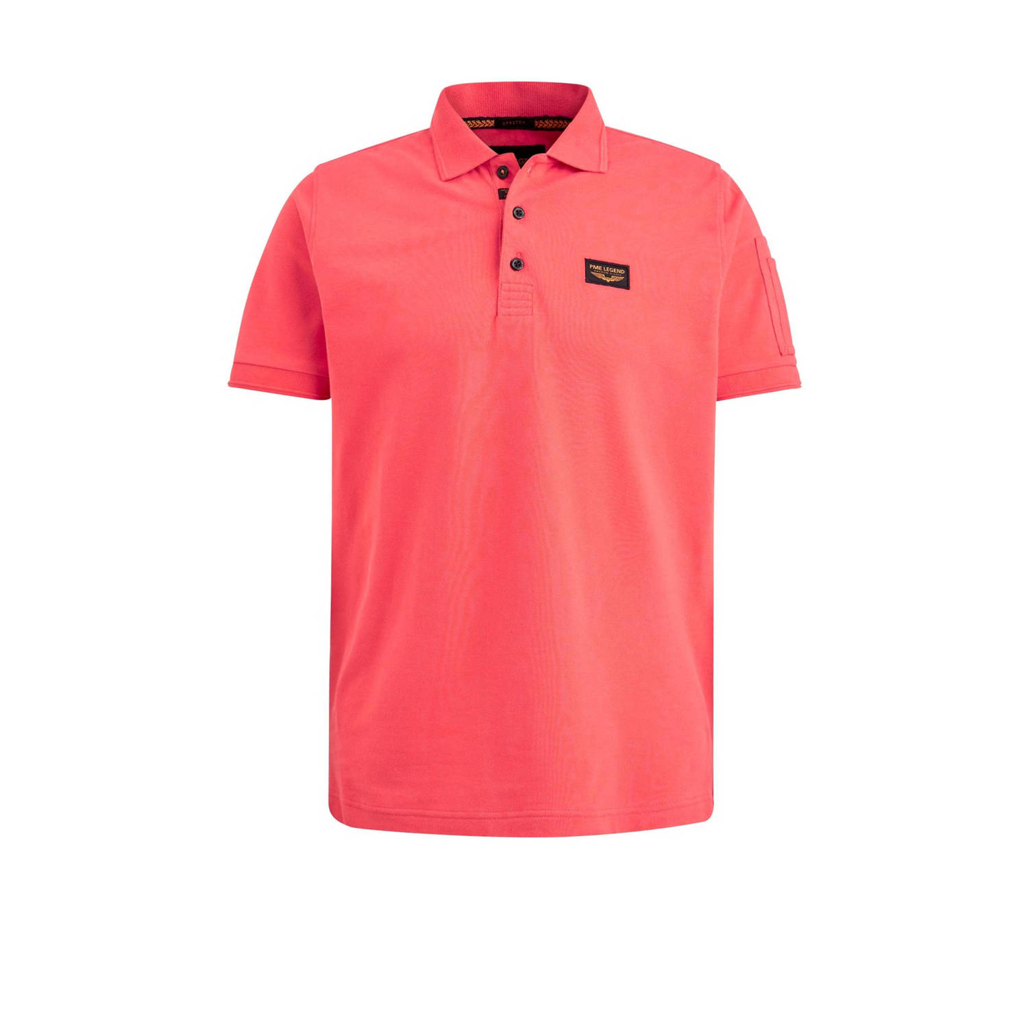 PME Legend polo Trackway met logo koraalrood