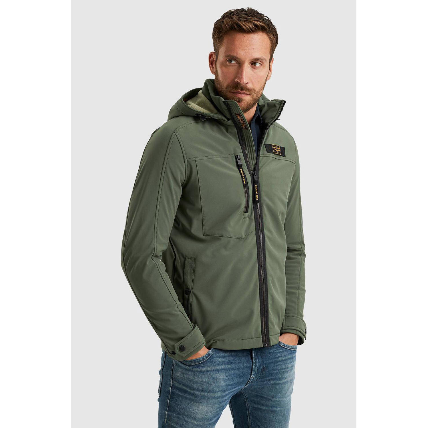 PME Legend softshell jas SUCCESSOR met logo groen