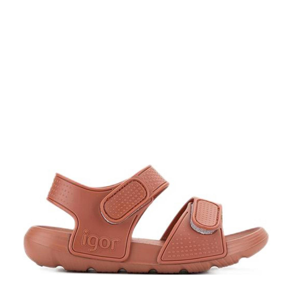 Brique jongens en meisjes Igor waterschoenen van rubber met klittenband en effen