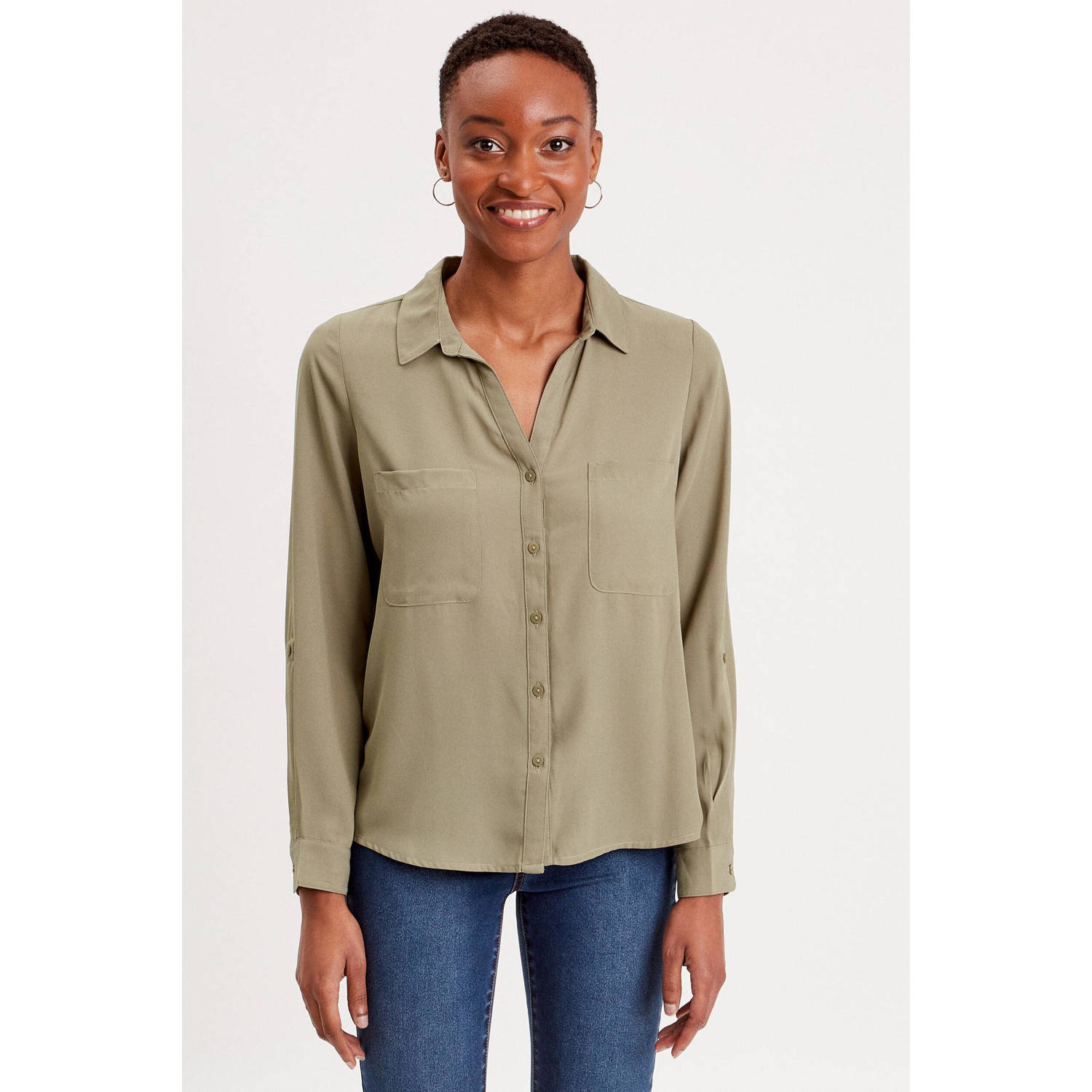 Cache blouse kaki