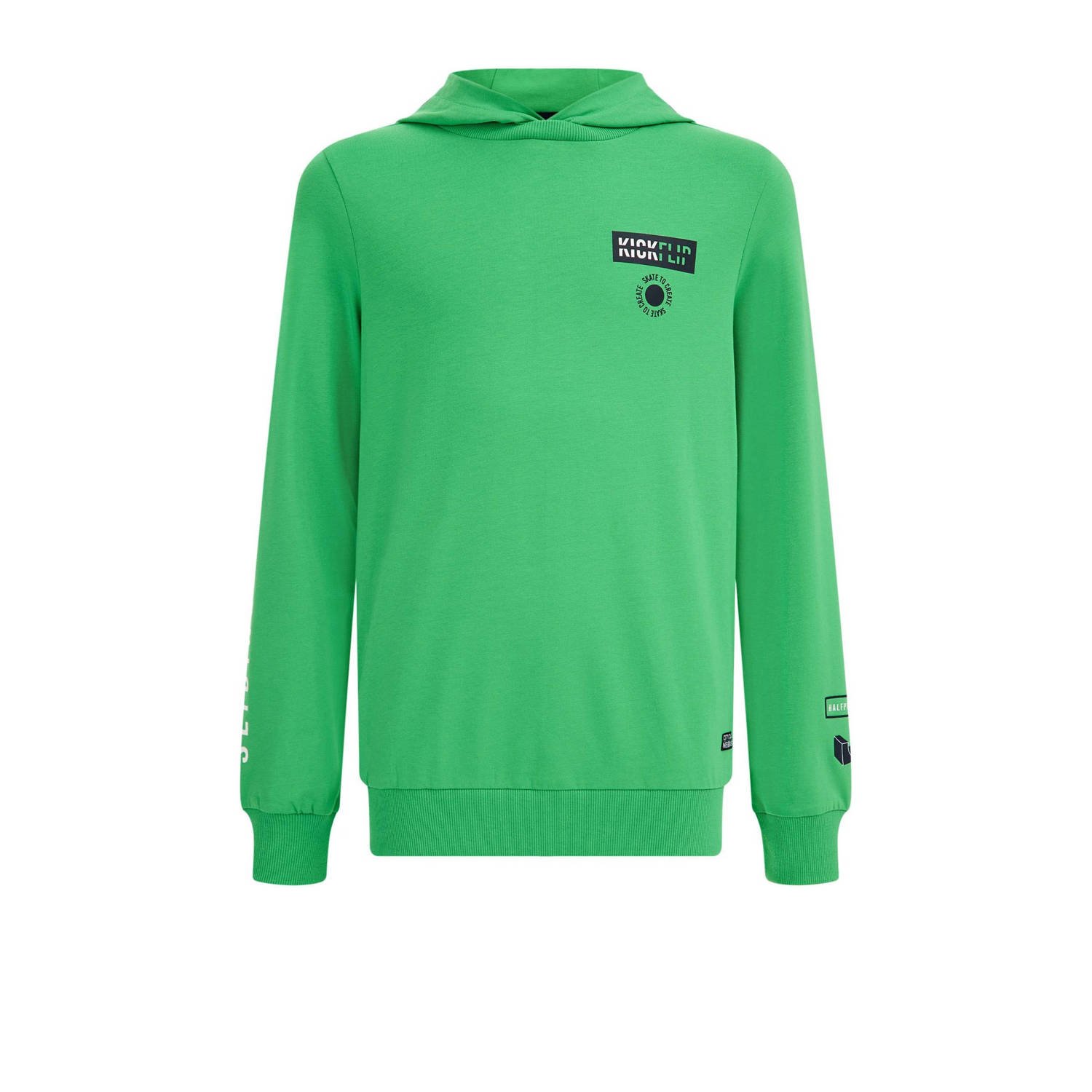 WE Fashion hoodie met backprint felgroen