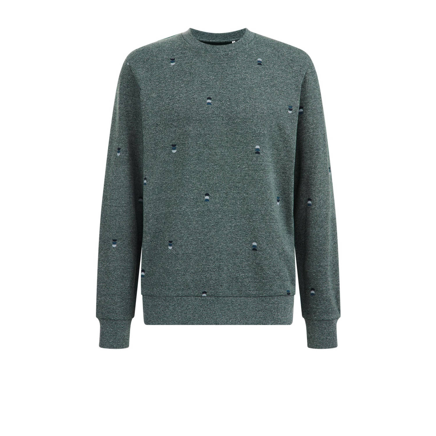 WE Fashion sweater met all over print dark green