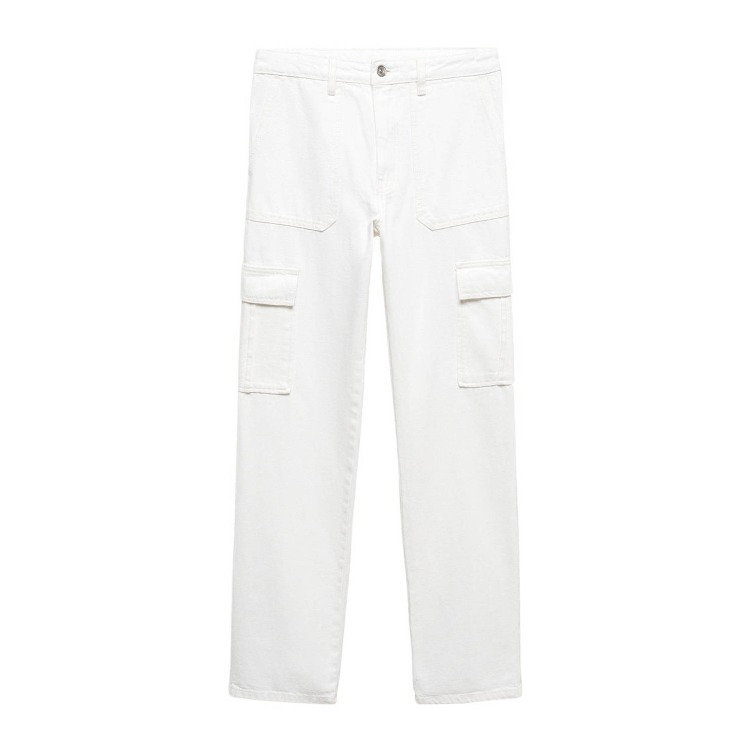 Mango Kids straight fit jeans wit Meisjes Katoen Effen 152(XXS)