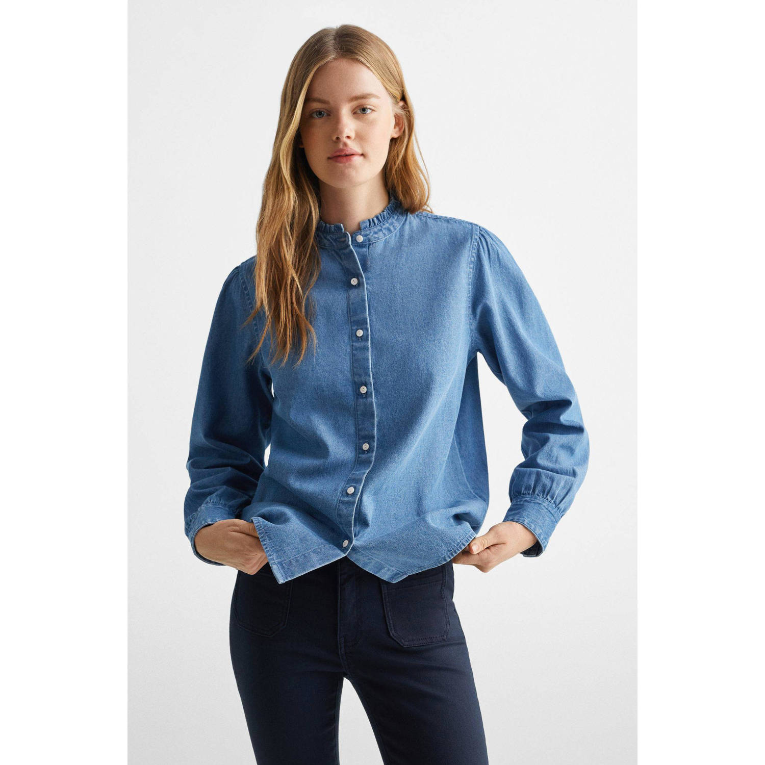 Mango Kids blouse middenblauw