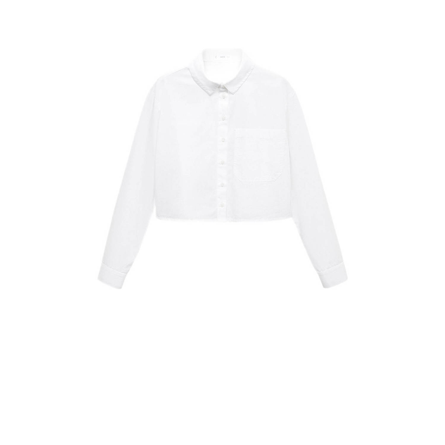 Mango Kids blouse wit Meisjes Katoen Klassieke kraag Effen 152(XXS)