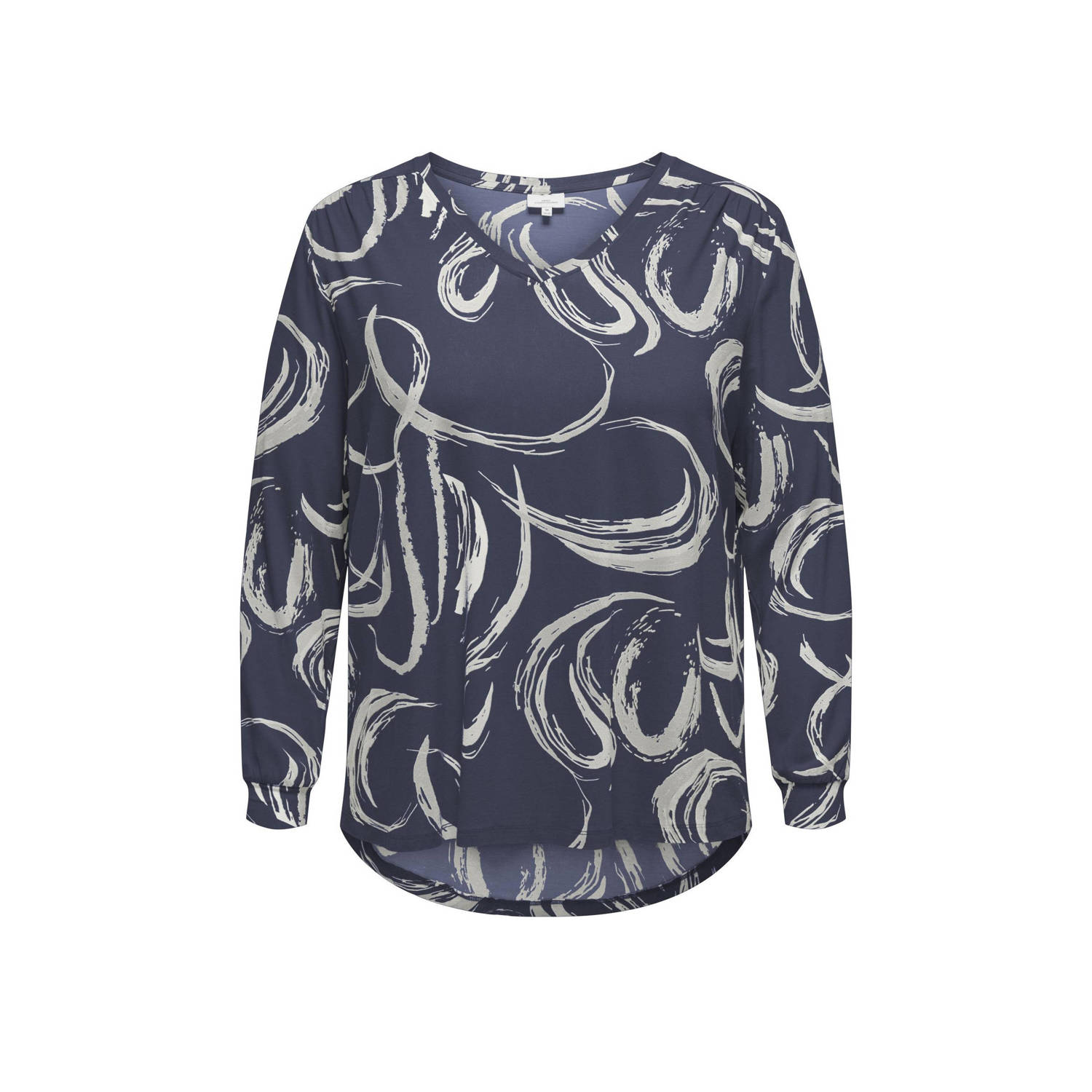 ONLY CARMAKOMA blousetop CARCLASSY met all over print blauw