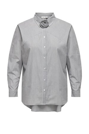 gestreepte blouse CARNONNA lichtblauw/ lichtgrijs/ wit