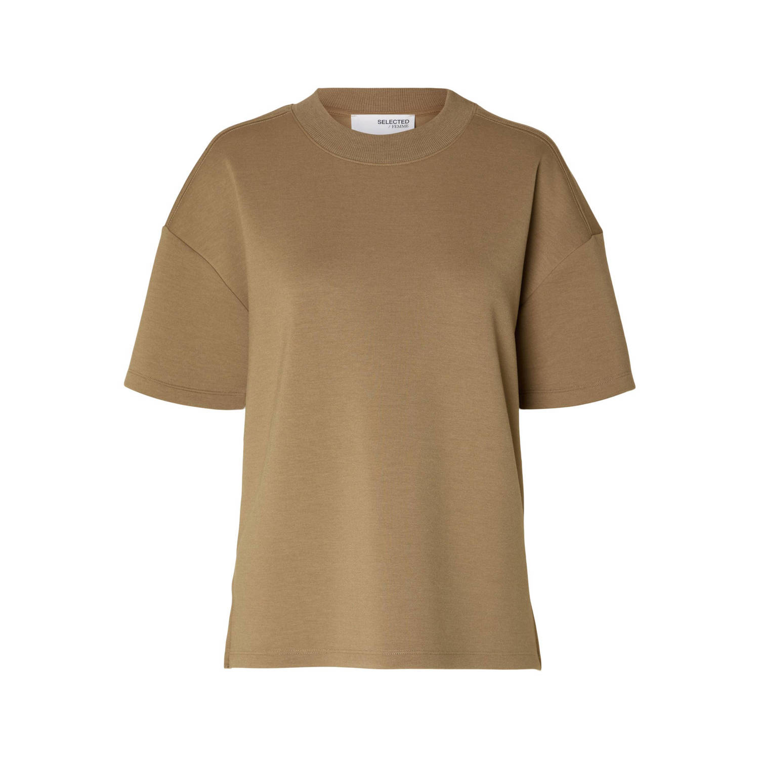 SELECTED FEMME T-shirt SLFKARA bruin