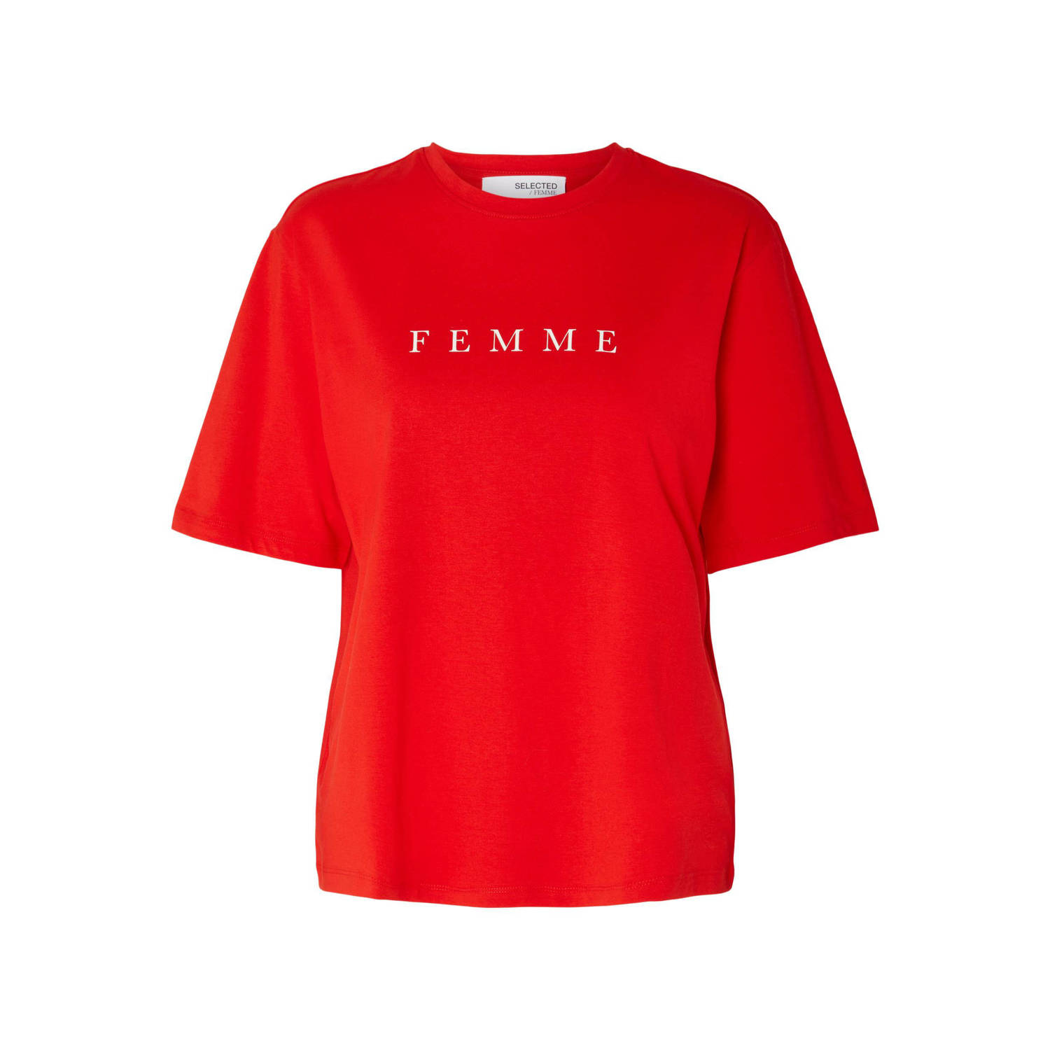 Selected Femme Oversized T-shirt met labelprint model 'VILJA'
