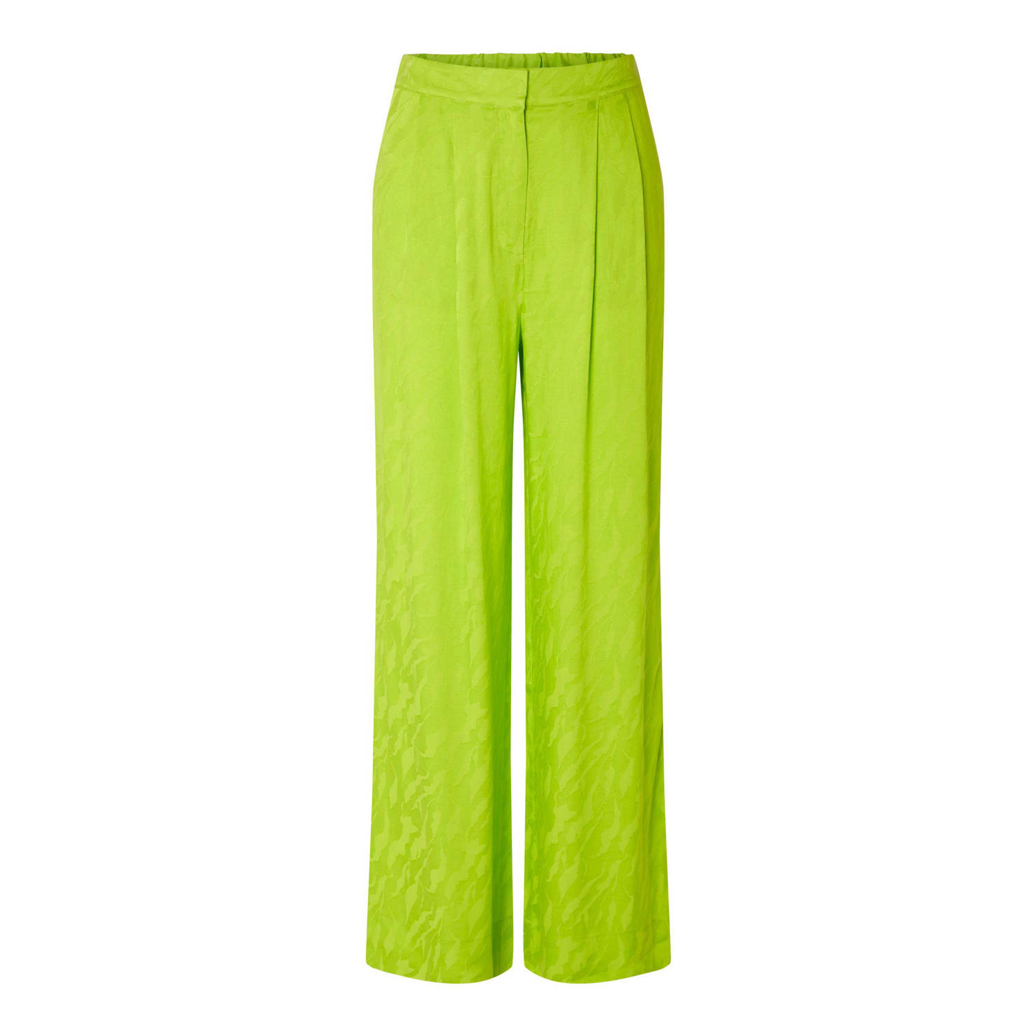 SELECTED FEMME high waist wide leg pantalon SLFCONSTANZA limegroen