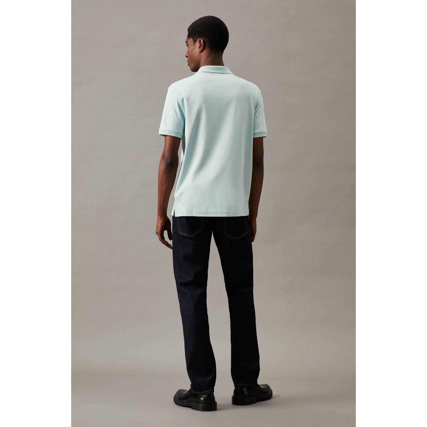 Calvin Klein slim fit polo met logo ghost glacier