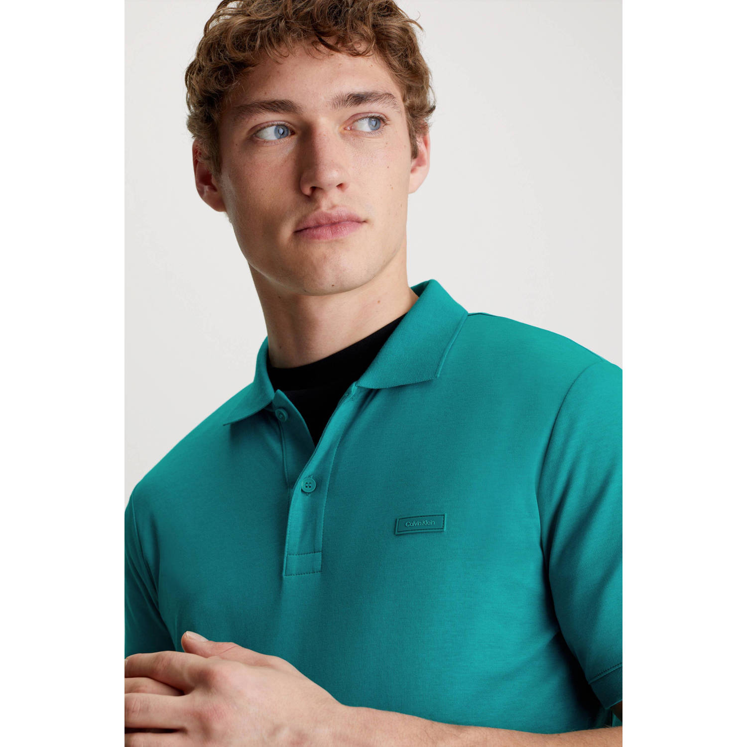 Calvin Klein slim fit polo met logo fanfare