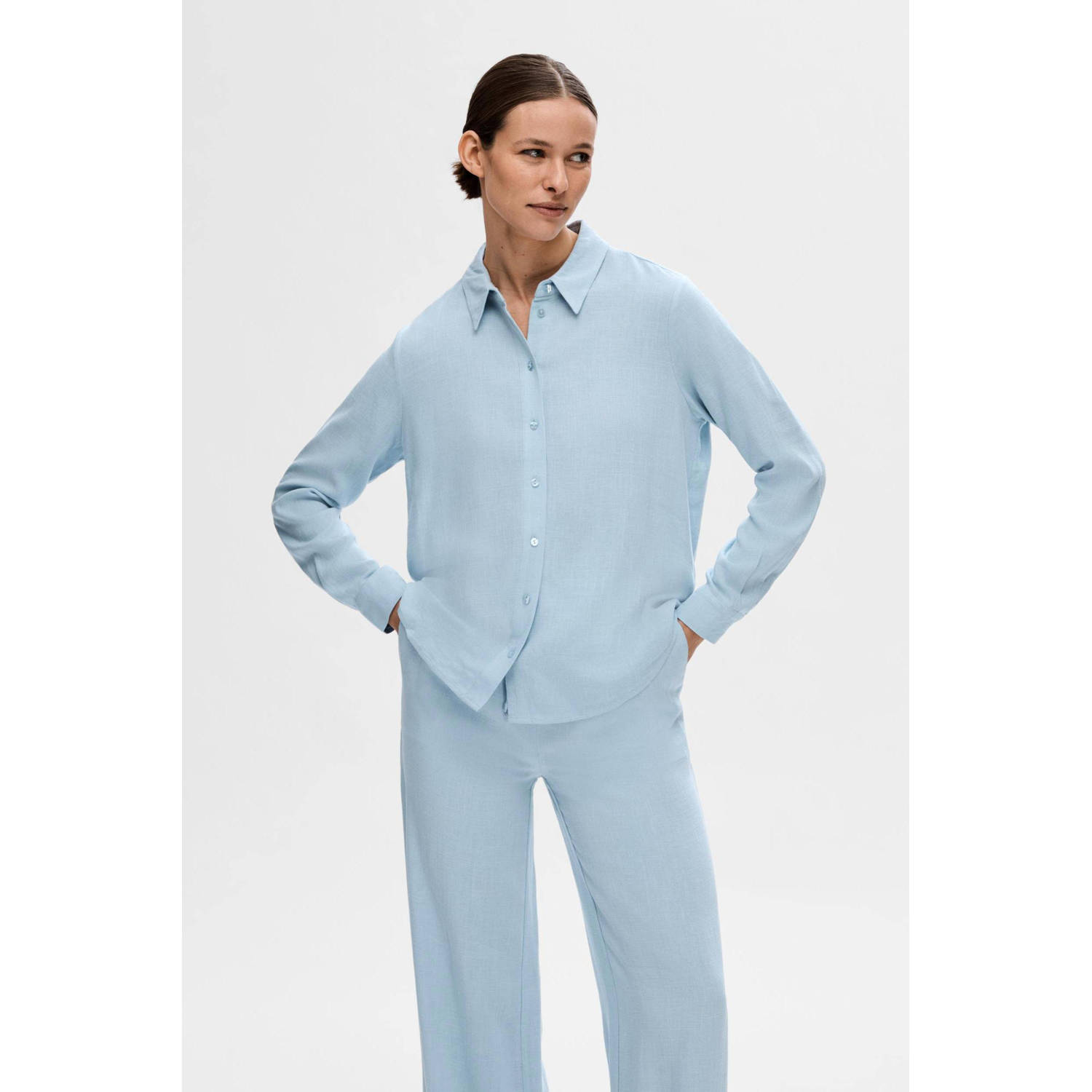 SELECTED FEMME blouse SLFVIVA lichtblauw
