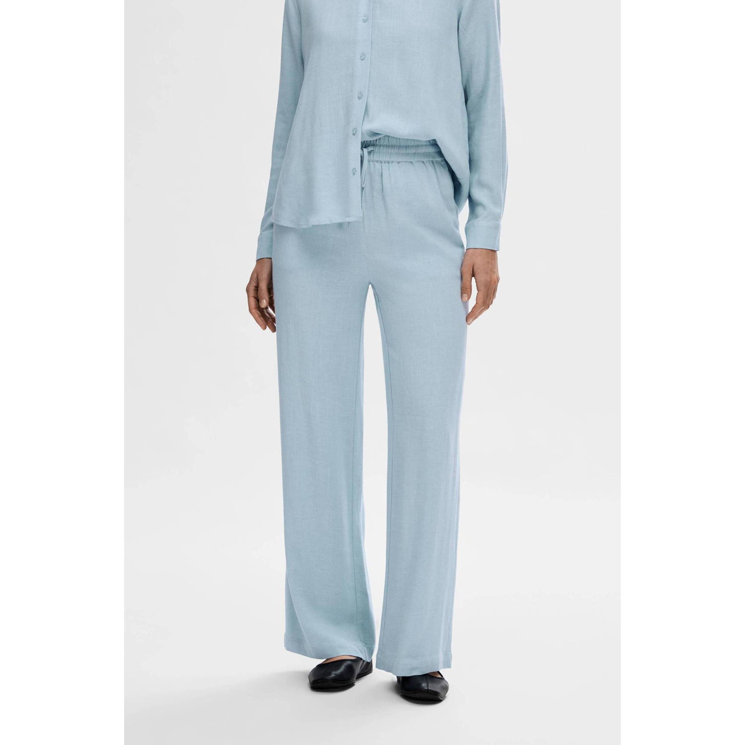 Selected Femme Regular fit broek met elastische band model 'VIVA-GULIA'