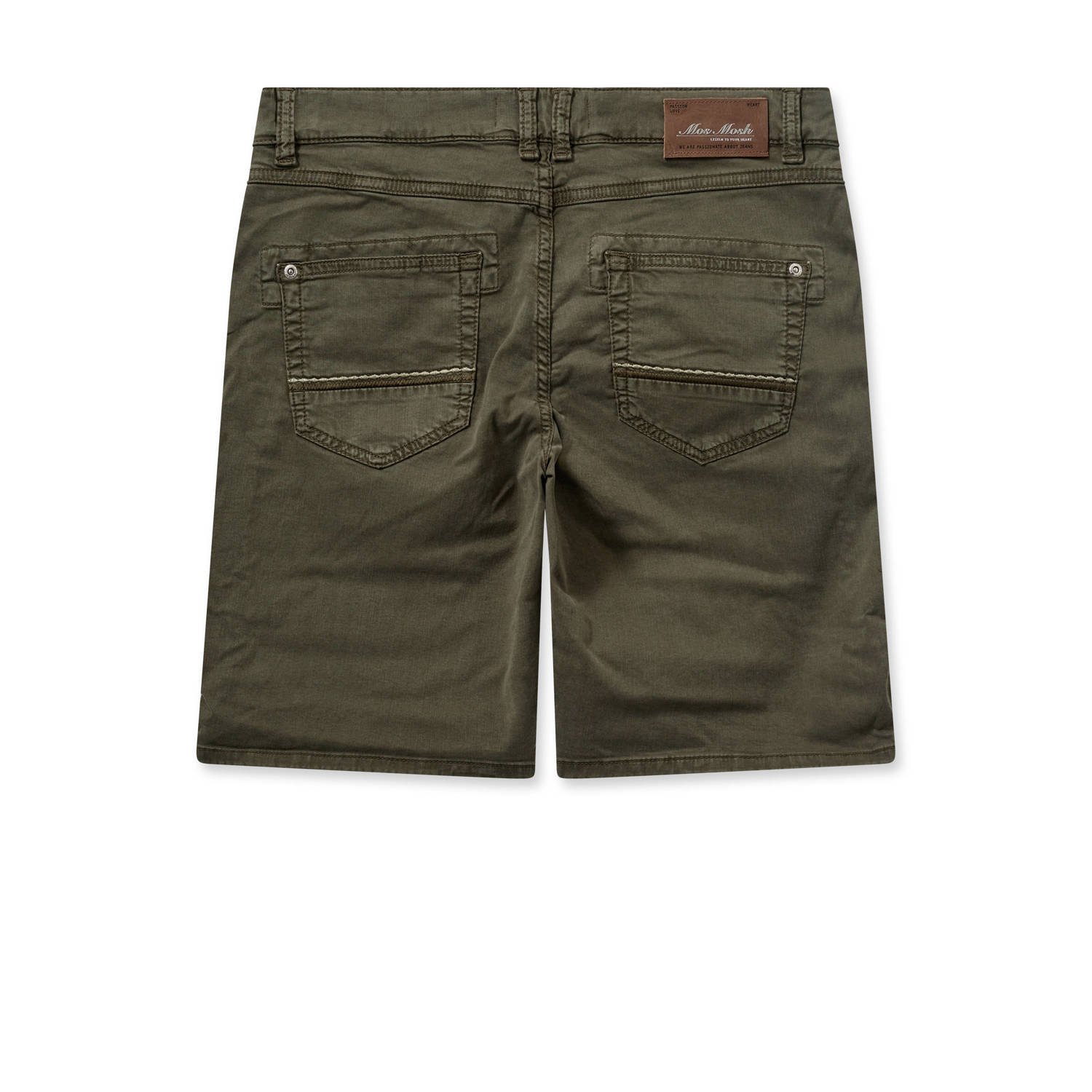 Mos Mosh regular fit short donkergroen