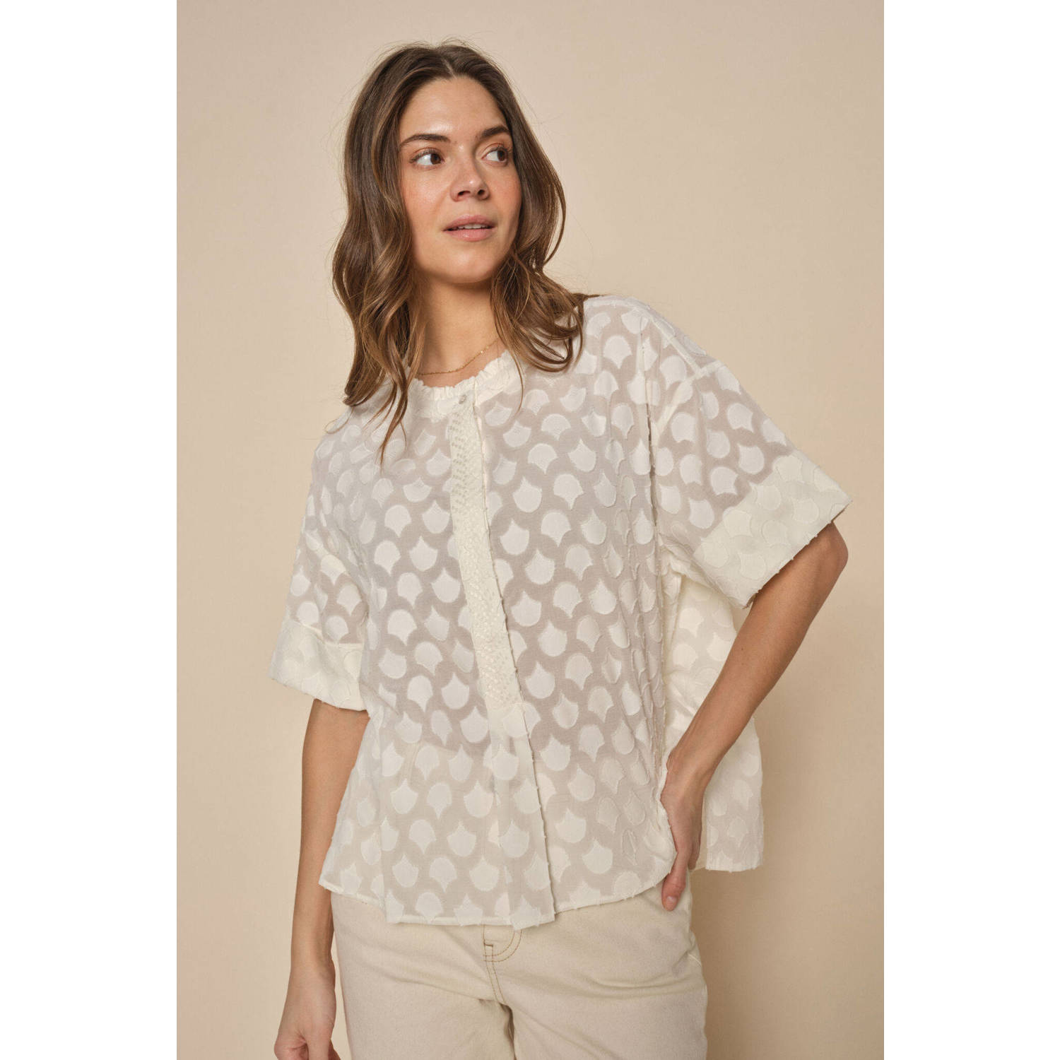 MOS MOSH Blouse met structuurmotief model Toba